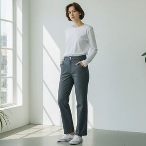 Chico's Dark Indigo Metallic Straight Leg Pants Size 0.5 US 6 Blue Trousers